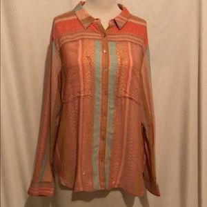 Maeve multi colored button up size 14
